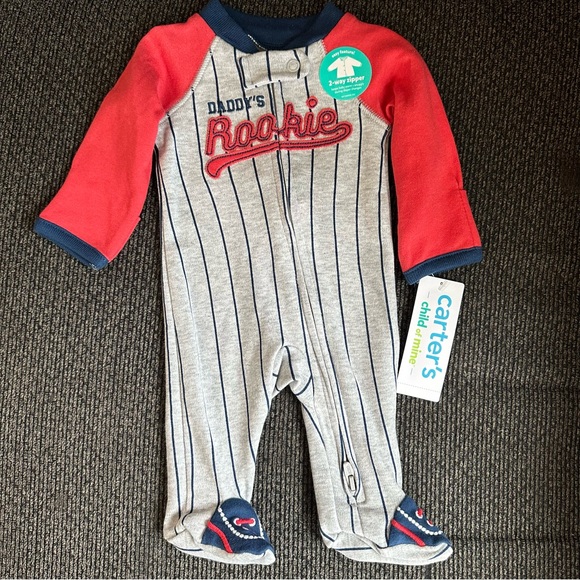 Carter's Other - Carters child of mine Preemie sleep n play footie daddy’s rookie